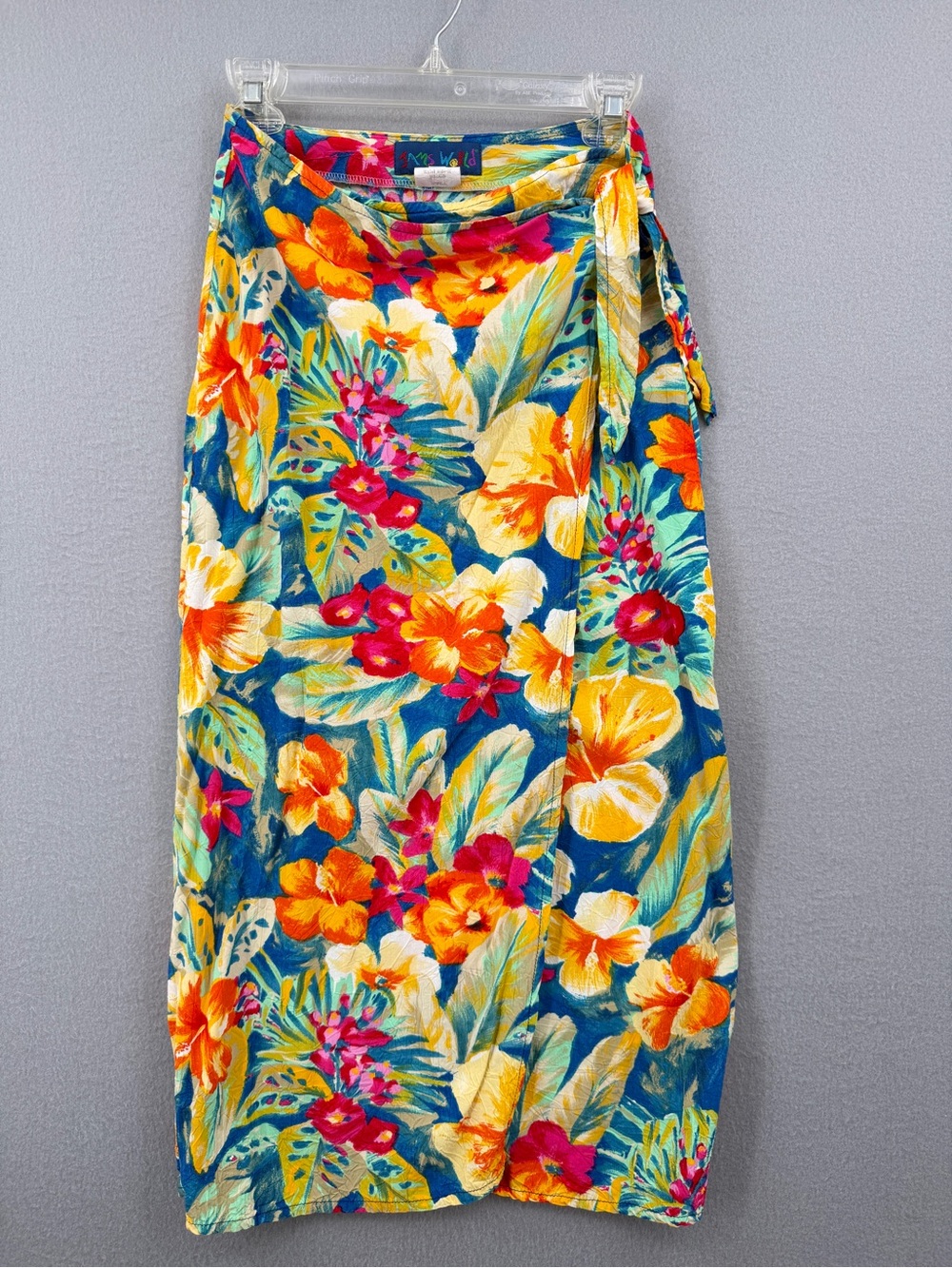 Jams World Sarong Wrap Skirt Women's Small Hibiscus Tropical Floral Hawaiian